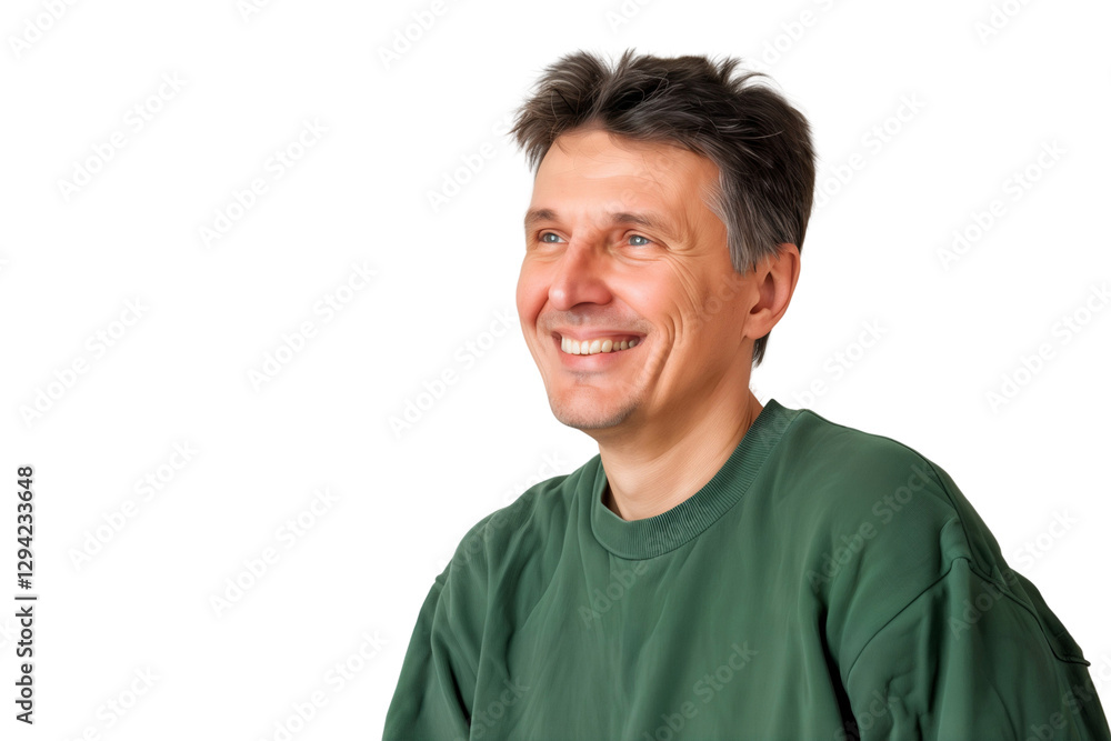 Obraz premium Happy old man smiling isolated on transparent background