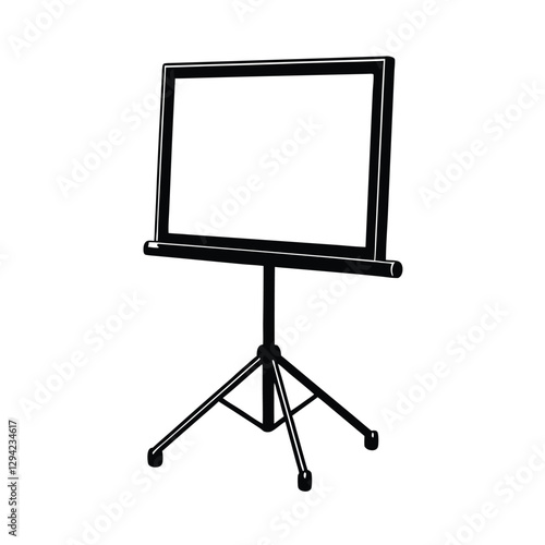 Classic whiteboard silhouette on a wheeled stand facilitates dynamic corporate brainstorming sessions