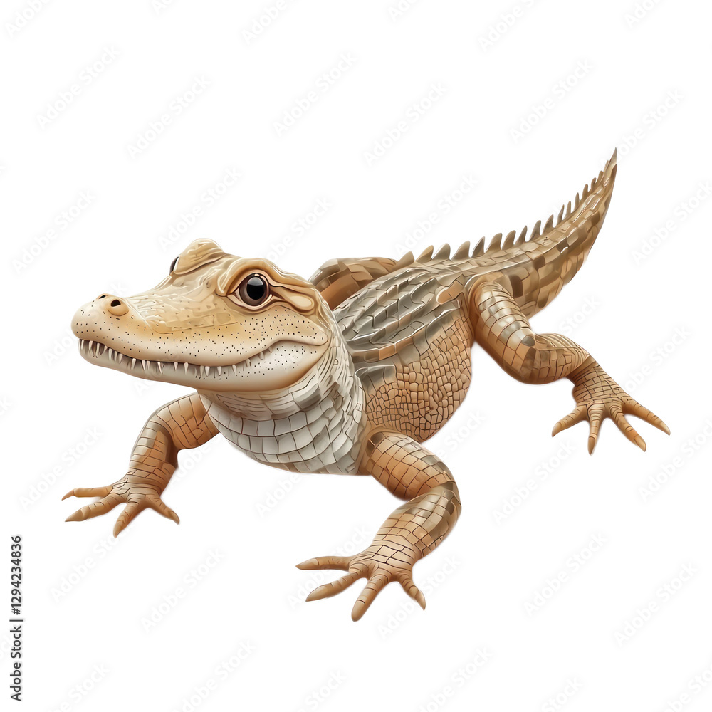 Naklejka premium 3D vector icon of Dwarf caiman isolated on transparency background