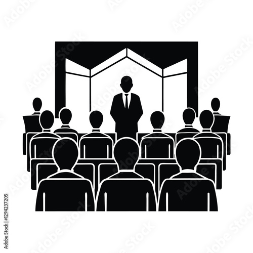Modern corporate networking event silhouette brilliantly illustrates a vibrant exchange among influential business professionals