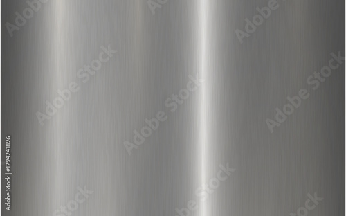 Silver metallic gradient with scratches. Titan, steel, chrome, nickel foil surface texture effect. Vector illustration