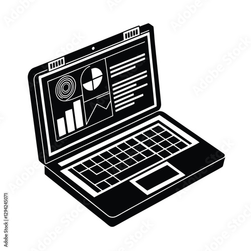 Modern laptop screen showcasing detailed infographic with essential business data for insightful analysis today
