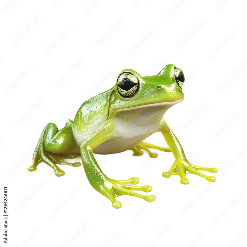 Obraz premium 3D vector icon of Glass frog isolated on transparency background