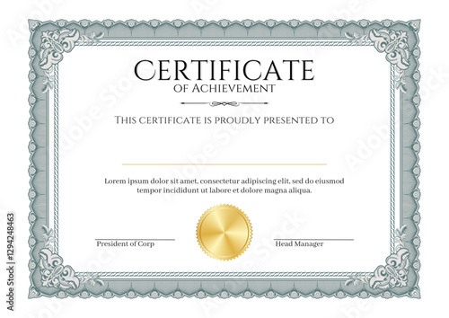 Ivory Victorian Vintage Achievement Certificate