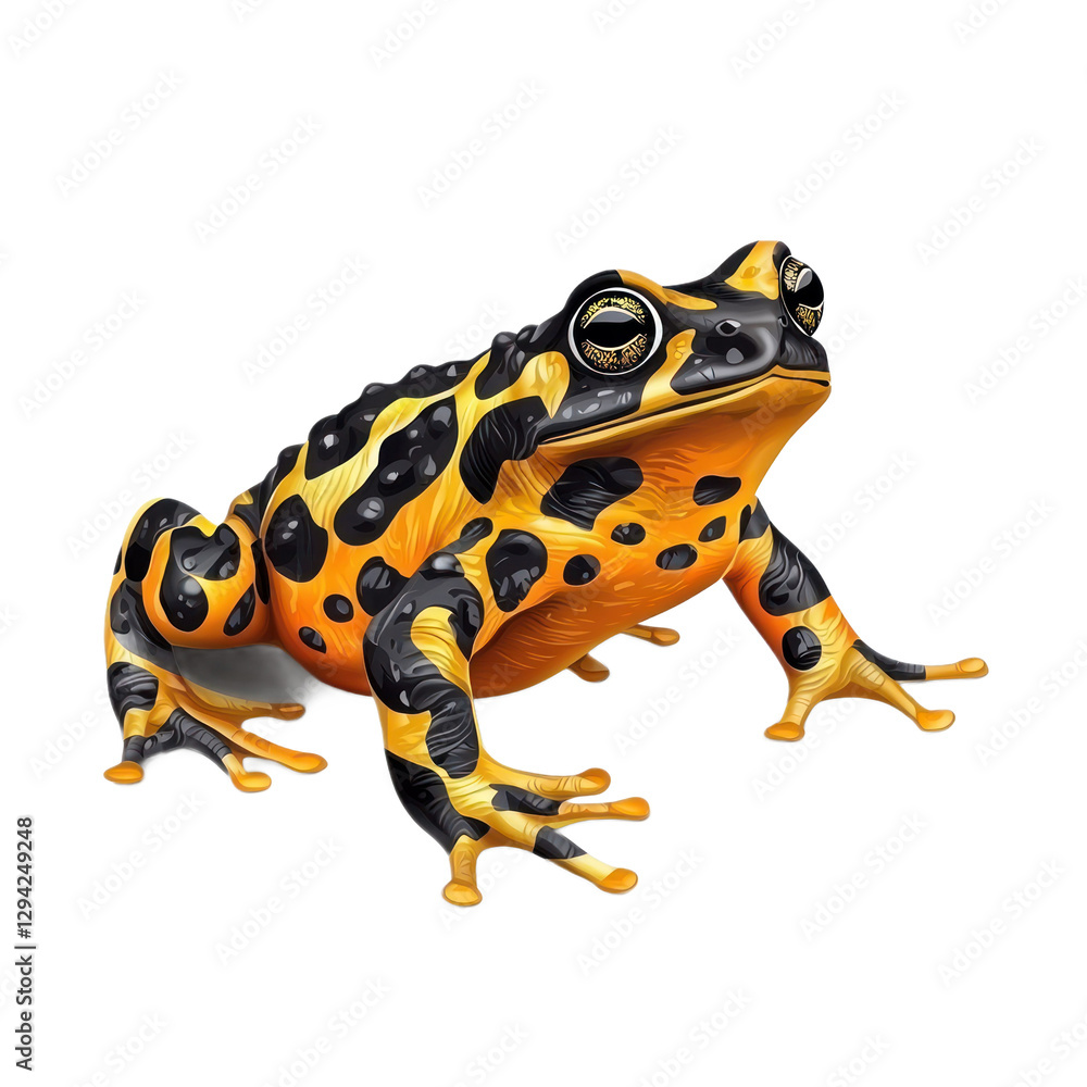 Fototapeta premium 3D vector icon of Fire-bellied toad isolated on transparency background