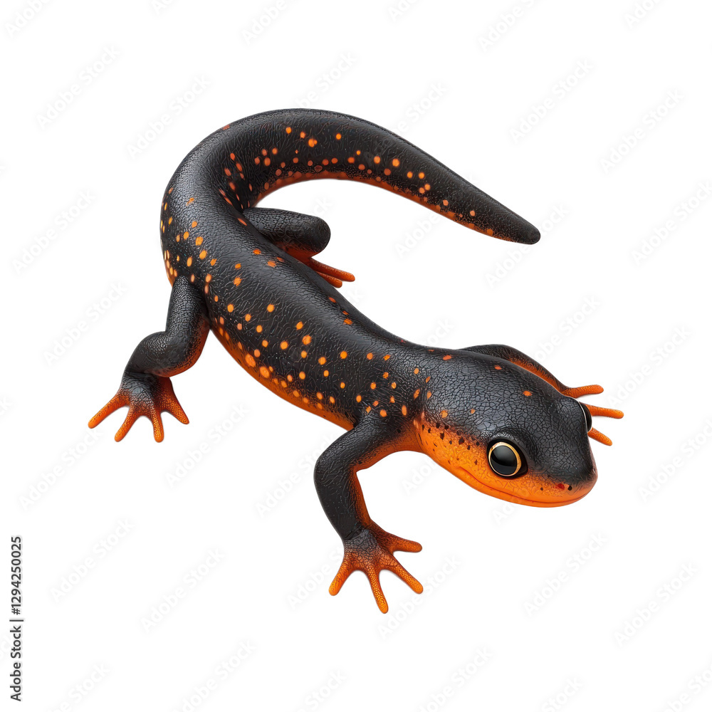 Fototapeta premium 3D vector icon of Rough-skinned newt isolated on transparency background