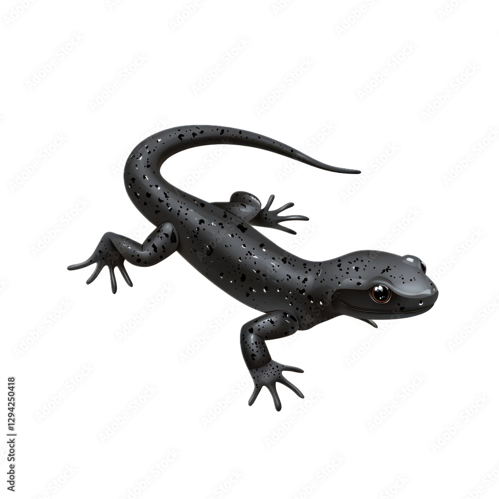 Naklejka premium 3D vector icon of Hellbender salamander isolated on transparency background