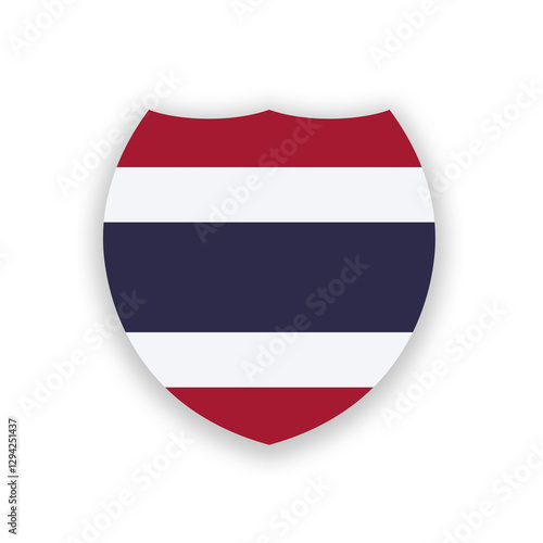 Thailand national flag in the shape of a shield isolated on white. Illustration Free Download Thailand national flag in the shape of a shield isolated on white. Illustration - GFXLoad