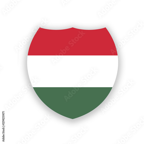 Hungary national flag in the shape of a shield isolated on white. Illustration Free Download Hungary national flag in the shape of a shield isolated on white. Illustration - GFXLoad