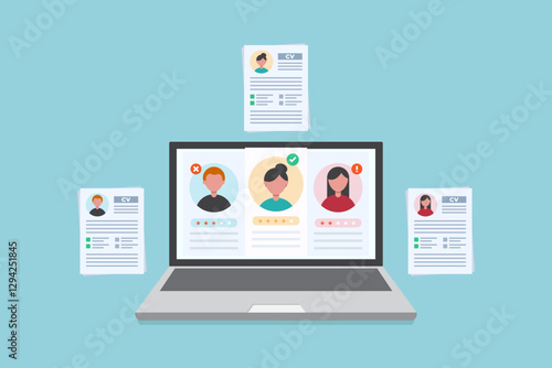 Wallpaper Mural Digital Recruitment and Candidate Screening Process with Resumes and Profiles Torontodigital.ca