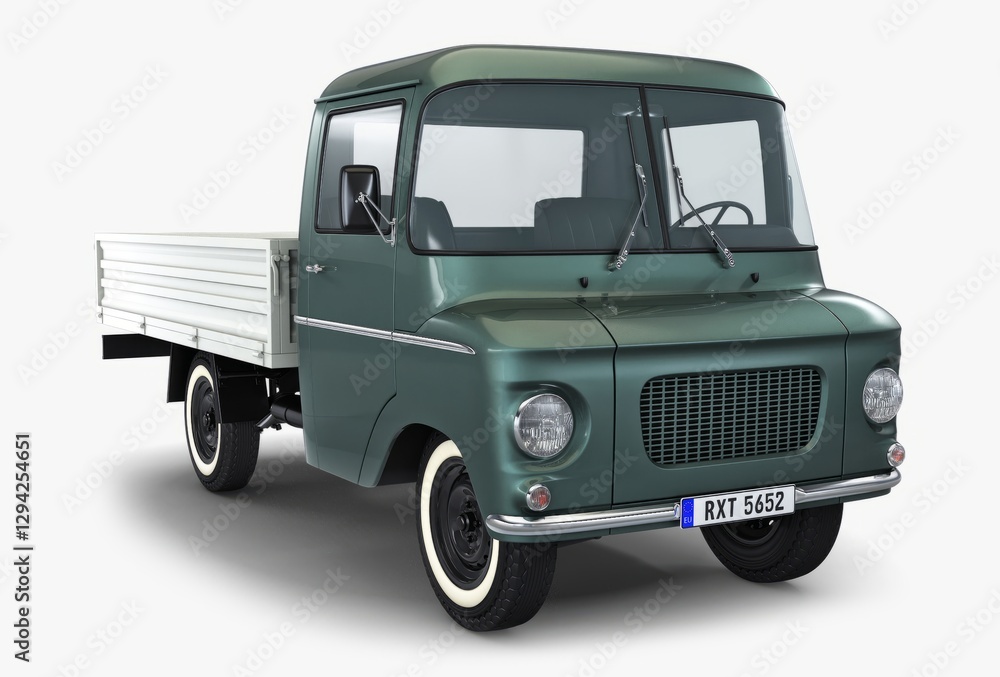 Illustration 3D Generic Retro Light Duty Truck with Classic Vintage Design for Commercial Transport Illustration 3D Generic Retro Light Duty Truck with Classic Vintage Design for Commercial Transport