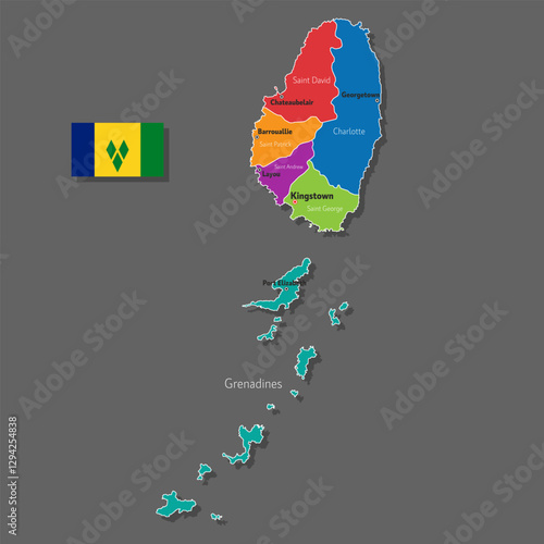 Vector map of Saint Vincent and the Grenadines