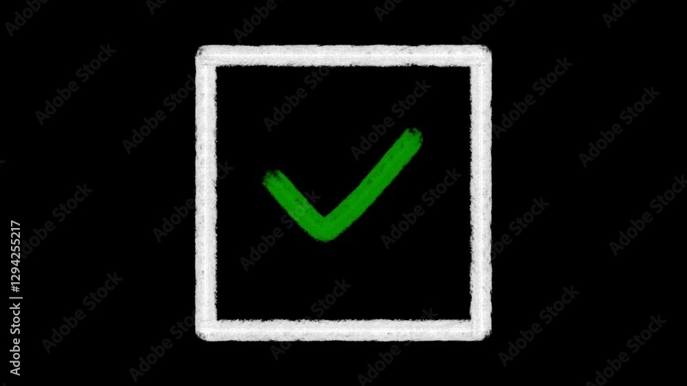 Chalk Check With Square On Alpha Channel Background Chalk Check With Square On Alpha Channel Background