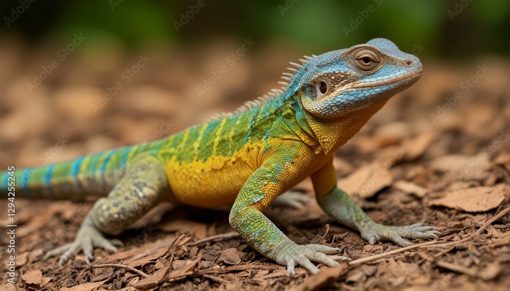 Animal lizard in nature multicolored and close up Animal lizard in nature multicolored and close up