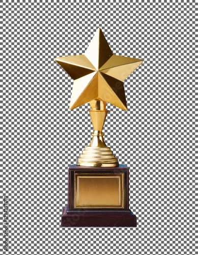 gold star trophy award, Gold Star Award Trophy for Outstanding Performance on transparent background, png, psd
