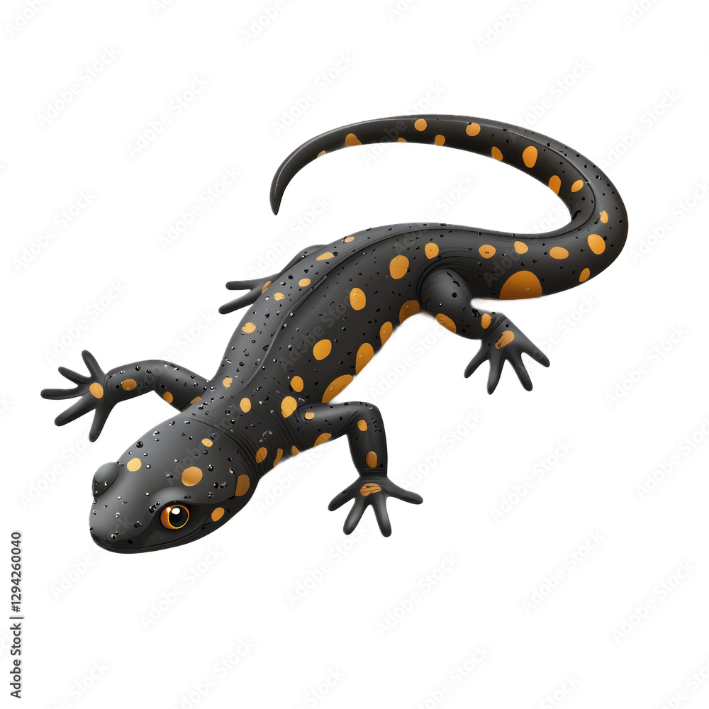Fototapeta premium 3D vector icon of Siberian salamander isolated on transparency background