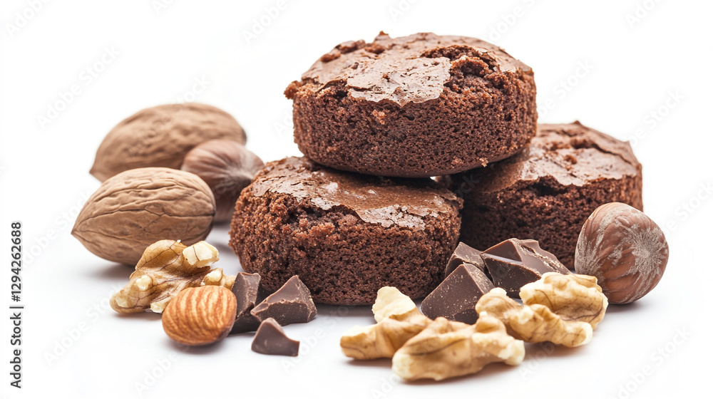 Delicious chocolate brownies with walnuts and hazelnuts sweet treat cake food rich dark tasty baked Delicious chocolate brownies with walnuts and hazelnuts sweet treat cake food rich dark tasty baked