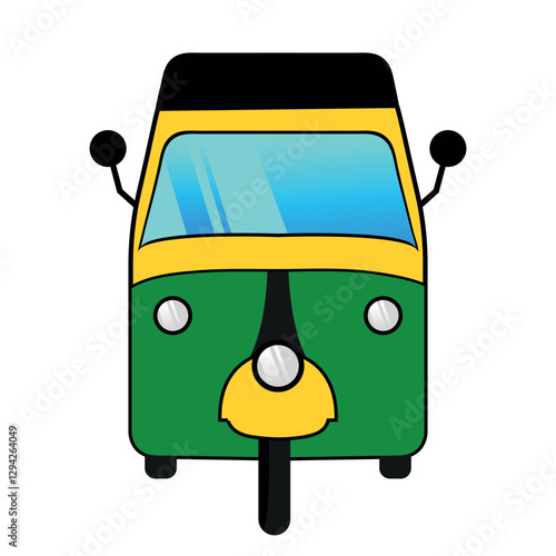 auto rikshaw or indian local transport icon flat design illustration