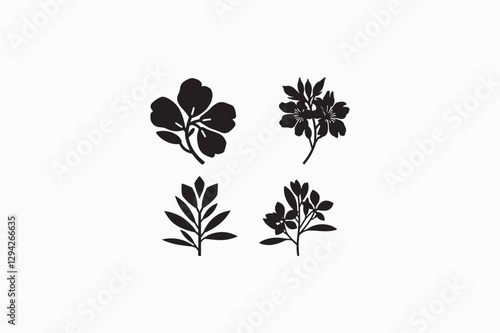 An Oleander flower vector silhouette image adobe illustrator. eps