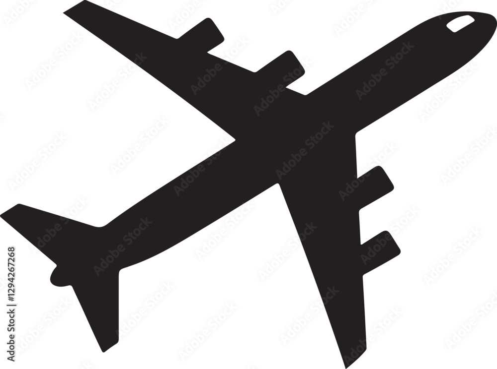 Airplane vector silhouette & white background. Airplane vector silhouette & white background.