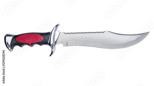 red knife on white background