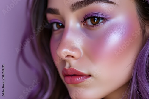 Wallpaper Mural Purple and Pink Makeup Look:  Stunning Face Art for Inspiration Torontodigital.ca