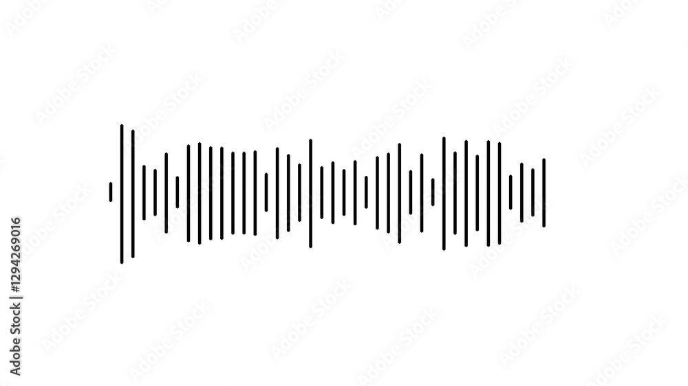 Sound Wave Animated In White Background. Black audio waveform spectrum animation, Visualization sound graphic element. audio visualizer on green screen background. Sound Wave Animated In White Background. Black audio waveform spectrum animation, Visualization sound graphic element. audio visualizer on green screen background.