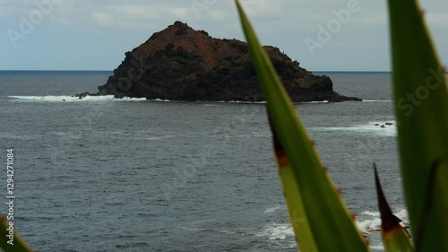 the stone in front of  garachico  tenerife island 4k 25fps video photo