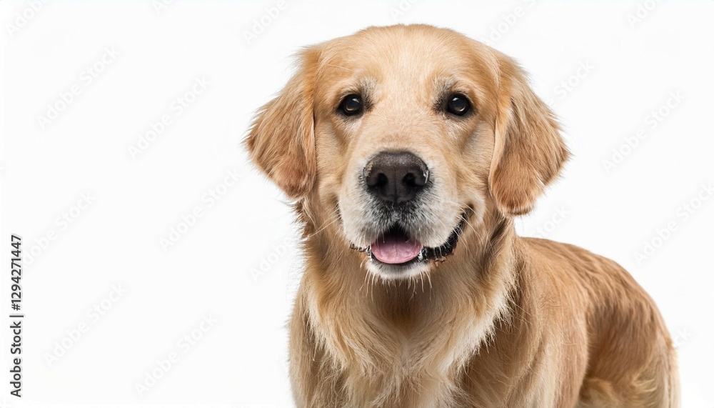 golden retriever standing and looking at camera isolated on white background golden retriever standing and looking at camera isolated on white background