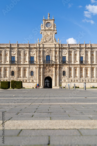 Wallpaper Mural Leon, Spain - November 02, 2024: Exterior facade of the convent of san Mark in the city of Leon, Spain Torontodigital.ca