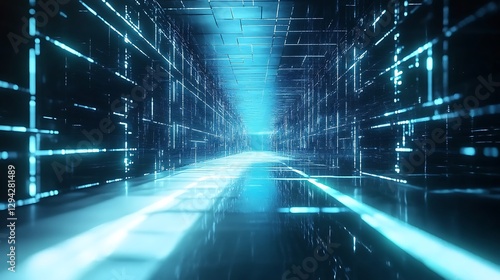 Wallpaper Mural Futuristic digital tunnel pathway Torontodigital.ca