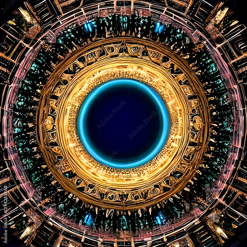 Fototapeta premium golden ornament on a black background