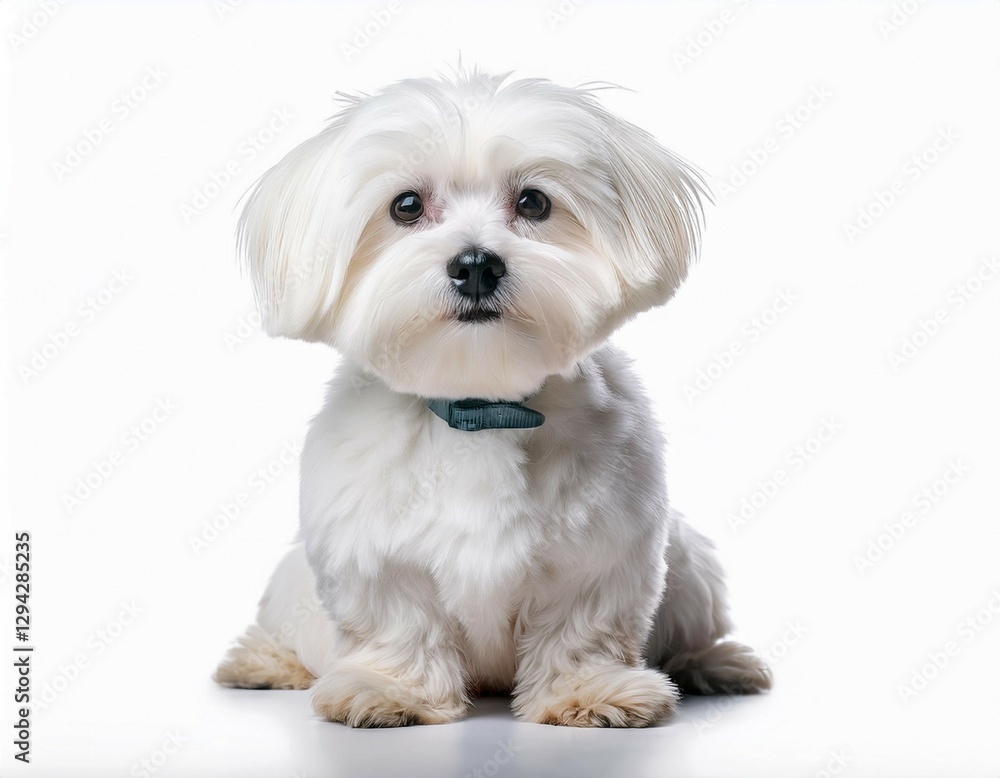 cute maltese dog sitting and looking at the camera isolated on white background cute maltese dog sitting and looking at the camera isolated on white background