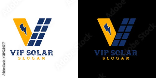 solar logo **VIP, solar, logo, sun, energy, renewable, power, eco, green, sustainable, technology, modern, minimal, emblem, branding, vector, design, innovation, electricity.**