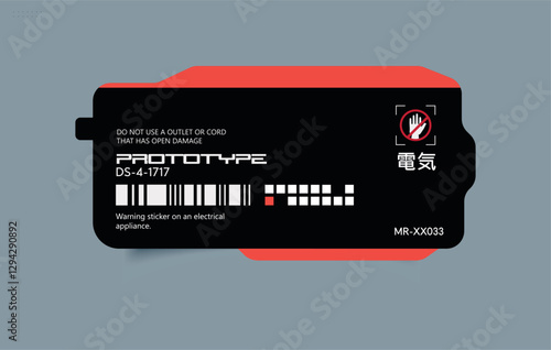 Cyberpunk Sticker, Futuristic Sticker. Translation from Japanese character "Electricity"