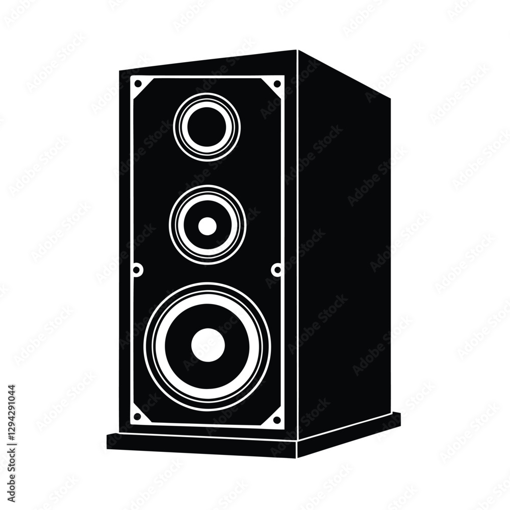 Impressive large auditorium speaker silhouette consistently delivers exceptional sound performance for live events Impressive large auditorium speaker silhouette consistently delivers exceptional sound performance for live events