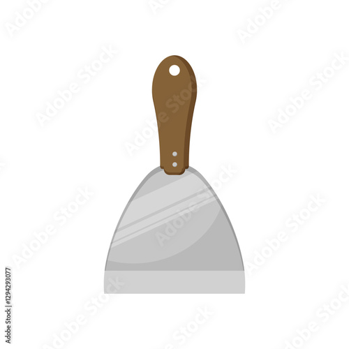 Versatile scraper tool with wooden handle.