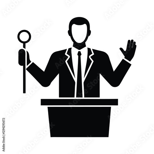 Presenter hands silhouette boldly underline an important key business message