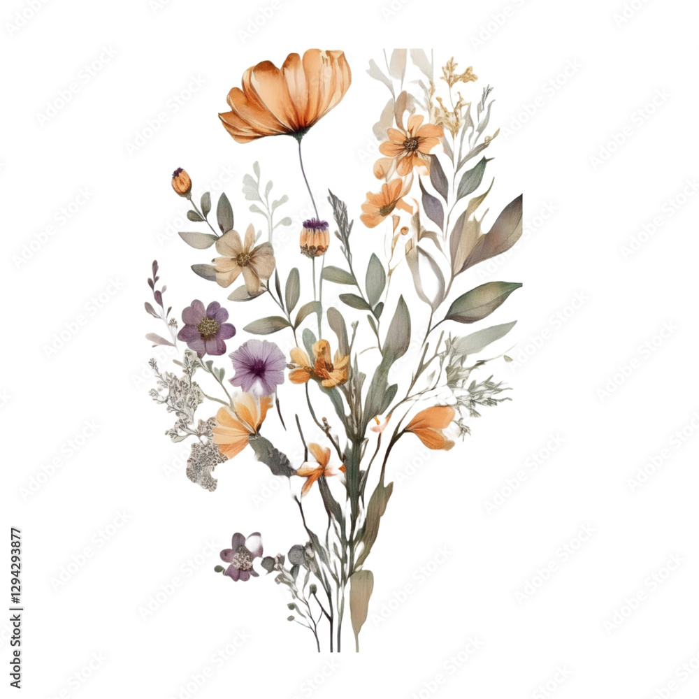 Obraz premium watercolor flowers for decoration