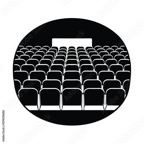 Elegant modern auditorium silhouette with abundant seating delivers exceptional environment for grand corporate gatherings