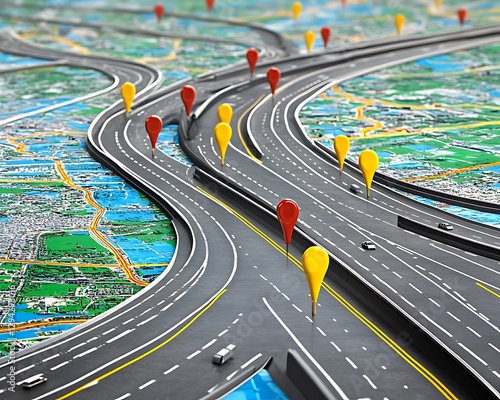 Highway Navigation System Map