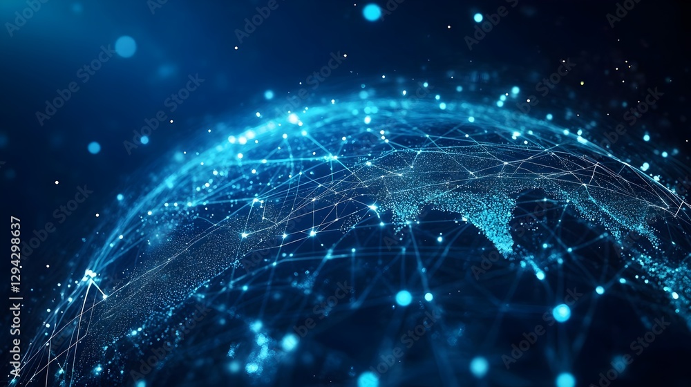 A world globe with interconnected nodes, symbolizing global connectivity, overlaid with subtle cybersecurity.represents global cybersecurity, data protection, secure networks, and digital connectivity A world globe with interconnected nodes, symbolizing global connectivity, overlaid with subtle cybersecurity.represents global cybersecurity, data protection, secure networks, and digital connectivity