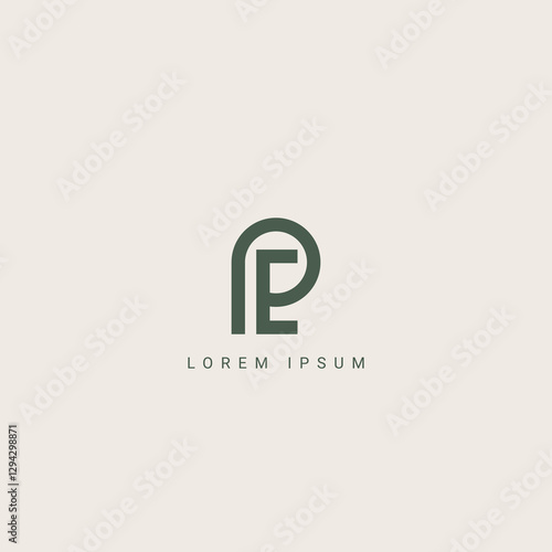 Abstract PE EP letter simple style logo design vector template