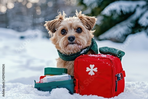 Pet emergency kit guide for winter, covering frostbite and hypothermia treatment essentials.