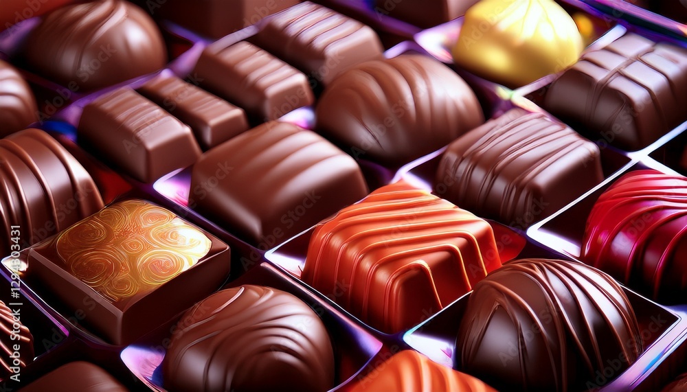Fototapeta premium Celebrate the artistry and flavors of colorful chocolate. 