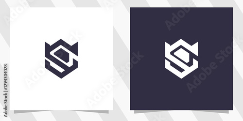 letter sc cs logo design vector