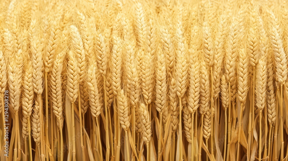 Golden Cornfield Stretching to the Horizon Under Clear Blue Sky Golden Cornfield Stretching to the Horizon Under Clear Blue Sky