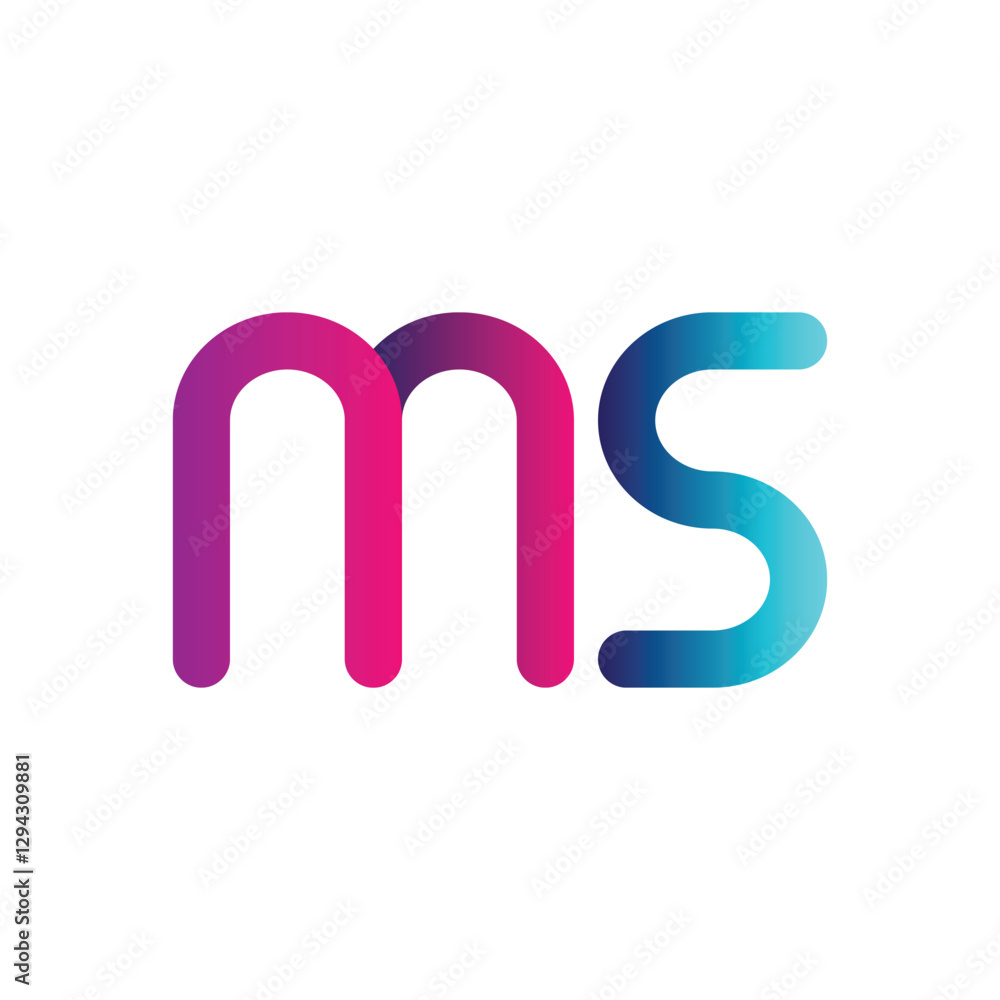 Initial MS modern monogram and elegant logo design