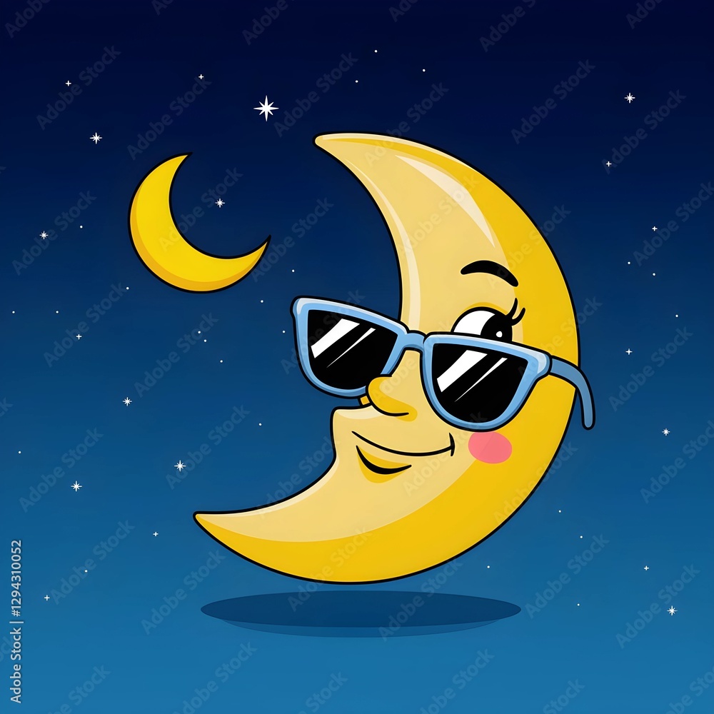 Fototapeta premium A intro Happy Moon with Rosy Cheeks