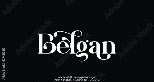 Elegant Font Uppercase Lowercase. Elegant Script Font Classic Lettering Minimal Fashion Designs. Typography modern serif fonts regular decorative vintage concept. vector illustration
